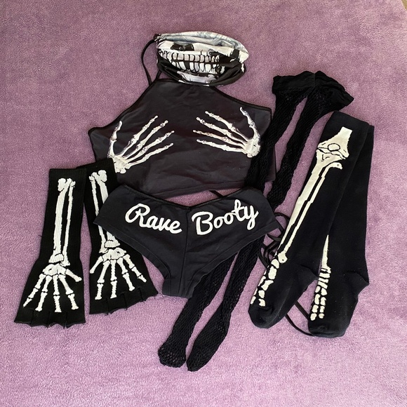 Skeleton Costume/Festival/Rave Set - Picture 2 of 6